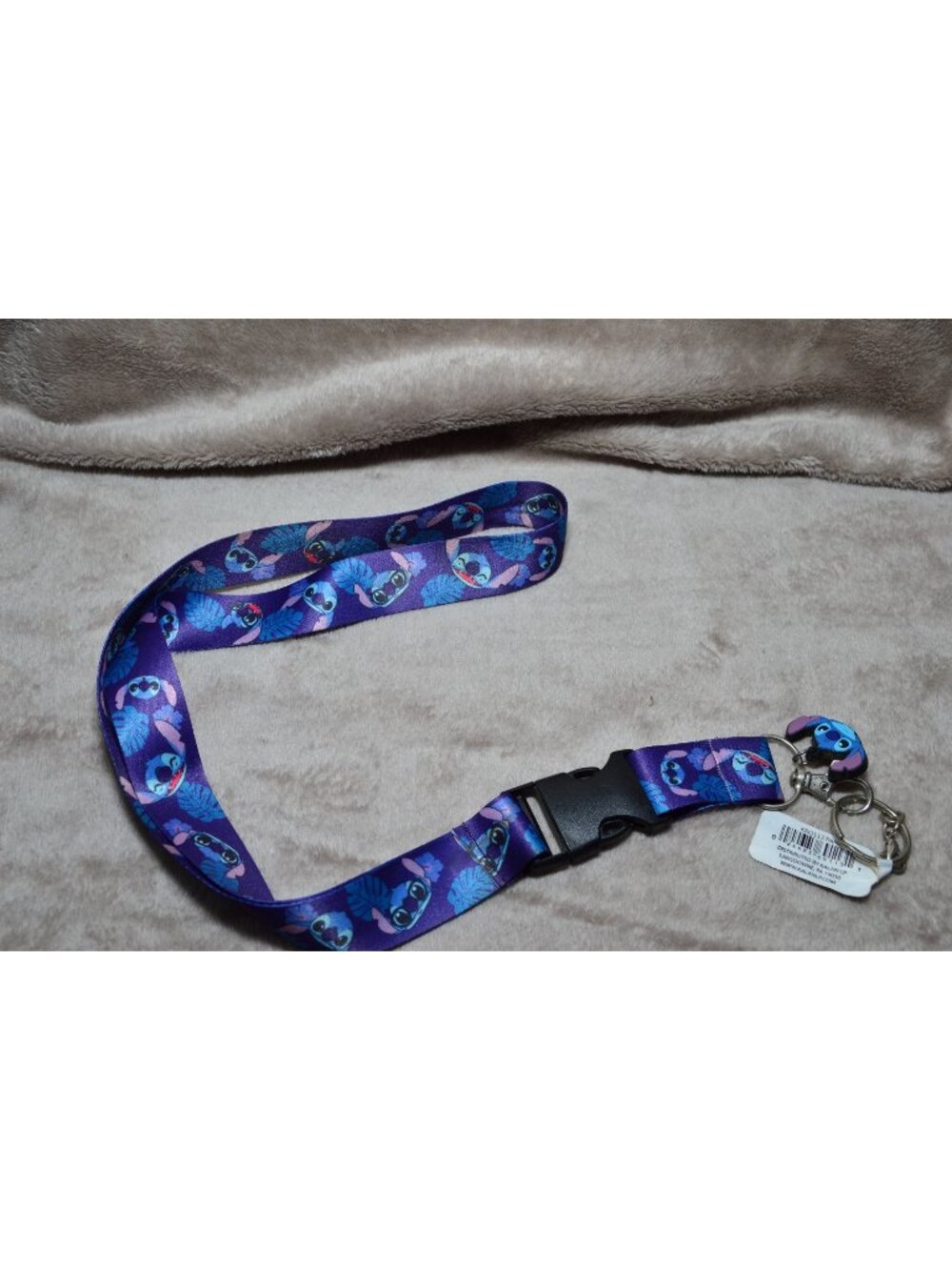 Disney Lilo & Stitch Blue Lanyard Detachable Buckle Charm Keychain Badge Holder